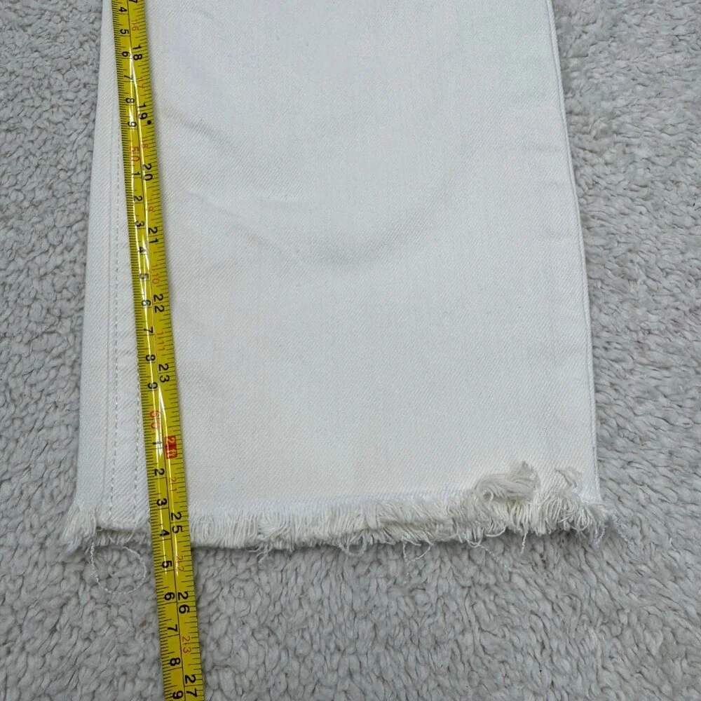 Johnny Was The Cropped Boyfriend Jean Women's Off White Pants Fray Hem, Size 27 - Picture 13 of 13